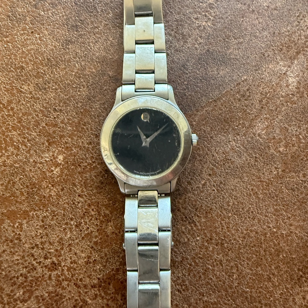 Movado Silver and Black Women's Watch